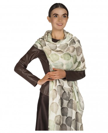 Палантин Унисекс HAND.W40-FEUILLE/BLANCHE